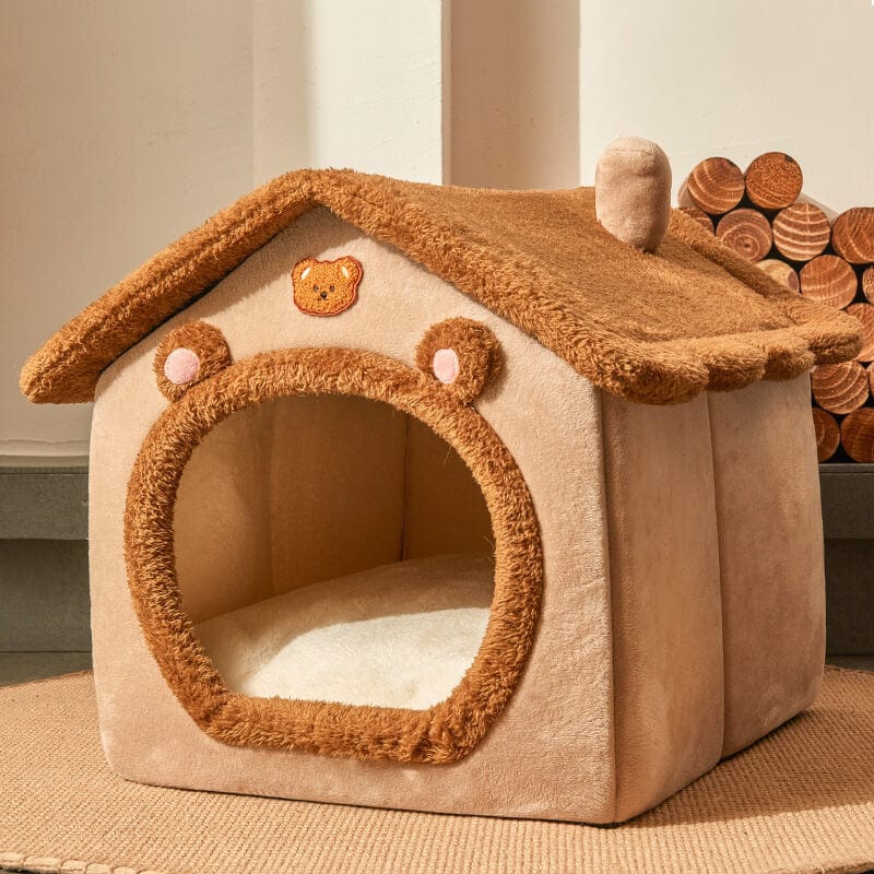 Fluffisimo® Doghouse Bed - Brown