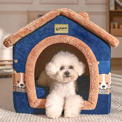 Fluffisimo® Doghouse Bed - Blue Corgis