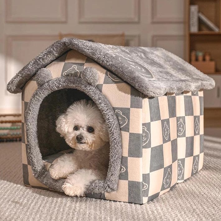 Fluffisimo® Doghouse Bed - Gray